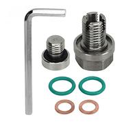Asixxsix Oil Drain Plug, Sump Drain Nut Oil Drain Bolt Screw Stainless Steel Self Tapping Oil Pan Thread Repair Kits with Hex Wrench O Ring Gasket, Oversize Piggyback Drain Plug (M14.1-1.5x15mm)