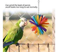 Asixxsix Pet Bird Toy Chew Stick with Rotating Wooden Sticks, Prevent Melancholia, Grind Beak, Suitable for Small, Colorful Wood Material