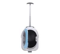 Asixxsix Pet Carrier With Wheels, 3 in 1 Multifunction Ventilation Lighting Half Perspective Cat Backpack Carrier, Dog Backpack With Removable Wheels Soft Lighting For Dogs Cats (Blue)