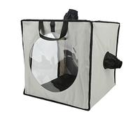 Asixxsix Pet Drying Box, Mesh Design Anti Hair Flying Foldable Pet Dry Room Folding Drying Box with Mat for Cats Dogs Camping Travel Portable Ultra Quiet (Grey)