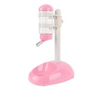 Asixxsix Pet Standing Water Dispenser, Height Adjustable Automatic Water Feeder Food Feeder Bowl, 500ml Dog Water Bottle Dispenser, Dog Cat Feeding Water Bowl Set (Pink)