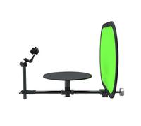 Asixxsix Photography Turntable, 360 Degree Spinner with Smooth Rotation and Multi Device Compatibility, Rotating Display Stand with Retractable Rod Phone Clamp Counterweights for Food