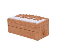 Asixxsix Piano Calendar 2026, 25 Key Playable Piano Desk Calendar with 52 Music Scores and 8 Instrument Modes, Mini Desk Decor, Gifts for Christmas, Birthday (Wood Color)