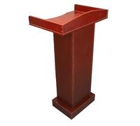 Asixxsix Podium Stand, Mic Stand Space, Red Sandalwood Color Modern Lectern with Large Countertop for Conference Room Classroom Reception, Made of Premium Density Fiberboard