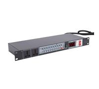 Asixxsix Power Sequencer Conditioner 10 Outlet, Rack Mount Audio Digital Power Supply Controller Regulator with Real Time Voltage Display and Delay Switch for Home Theater Stage (UK Plug)