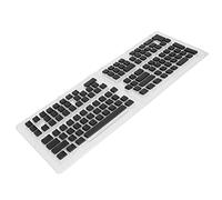 Asixxsix Pudding Keycaps, 129 Keys Cute PBT Keycaps 2 Color Injection Transparent OEM Profile for 61 62 64 68 84 87 104 108 Gaming Mechanical Keyboard (Black)