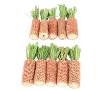 Asixxsix Rabbit Chew Toy, Safe Corn Cob Material Edible Coloring Effective Teeth Grinding for Small Pets Hamster Chew Sticks Small Animal Toys with Carrot Shape Design 10Pcs Set for (Green L Size)