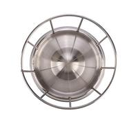 Asixxsix Reptile Feeder Bowl, Stainless Steel Dual Purpose Food Water Dish for Tortoise Lizard Chameleon with Smooth Edge Design Easy to Clean in Small Large Sizes (L)