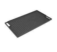 Asixxsix Reversible Grill/Griddle, Double Sided Cast Iron Grill Pan Flat Top Plate, 17.9x10x0.7inch Rectangular Griddle Pan Cookware for Stovetop Oven Campfire, Easy to Clean