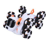 Asixxsix Robots Dog Toy for Kids, AI Smart Remote Control 8 Wheel Voice Controlled Stunt Toy with Spray Function, Lights and Music Interactive RC Robotic Pets for Indoor Outdoor Fun