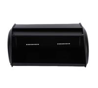 Asixxsix Roll Top Bread Box, 13x5.7x9.1inch Vintage Metal Bread Bin Kitchen Food Storage with Rolling Lid, Breads Storage Bin Holder for Kitchen Counters Organizer (Black)