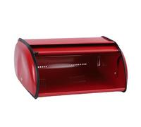 Asixxsix Roll Top Bread Box, 13x5.7x9.1inch Vintage Metal Bread Bin Kitchen Food Storage with Rolling Lid, Breads Storage Bin Holder for Kitchen Counters Organizer (Red)