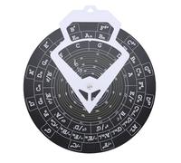 Asixxsix Round Circle of Fifths Wheel, 30cm Diameter Wall Hanging PVC Chord Melody Wheel, Melody Learning Tool with Guitar Chord Chart for Musicians, Songwriters, Beginners (RMT-A10B (Black))
