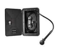 Asixxsix RV Exterior Shower Box Kit with Lock, 2.5 GPM RV Outdoor Shower Non-Metallic RV Accessories for RVs, Fifth Wheels, Motorhomes, Travel Trailers, Campers, Black