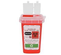 Asixxsix Safety Razors Blades Disposal Container, Moderate Size Resistant Plastic Sharps Container with Tight Cover for Home and Professional Use (Red)