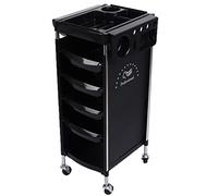 Asixxsix Salon Trolley Cart, 6 Layers 5 Drawers Storage Universal Wheels Hair Salon Storage Cart, Rolling Beauty with Retractable Tray for Beauty Barber Shop SPA