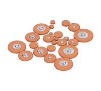 Asixxsix Saxophone Pad Replacement, 25pcs Brown Sheepskin Resonator Gasket Set with Metal Resonators for Alto Midrange and Soprano Saxophones (alto saxophone)