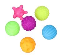 Asixxsix Sensory Ball, Unique Texture Design Textured Ball, Grasp Training with Squeak Sound for Babies 6-12 Months Toys Set of 6 Soft Safe Plastic Material for Indoor Outdoor (Colorful)