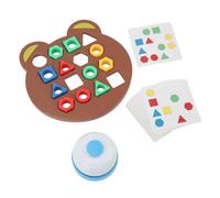 Asixxsix Shape Matching Game, Fast Matching Board Geometric Shapes Color Recognition with Shape Sorter, Board Game with 30 Question Cards Bell for Toddlers Preschoolers Ages 1 8