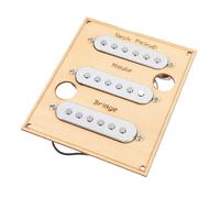 Asixxsix Single Coil Pickup Set, Alnico 5 High Output Guitar Pickups with Staggered Pole Pieces and Removable Cover, for Strats Style Electric Guitar Replacement (Silver)