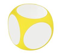 Asixxsix Six Sided Dice, Wipe Off Dice Cubic Portable Cleanable Write On Teaching Created Sesources Game Teaching Plastic Cubes, Aid Tool (Yellow)