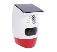 Asixxsix Solar Motion Sensor Alarm, 120dB Voice Outdoor Security Siren with Remote Control, 8 Custom Voice Modes, Water Proof Infrared Alarm Detector for Construction Site Pond Forest