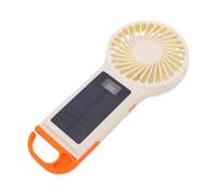 Asixxsix Solar Powered Handheld Fan, Portable Mini Fan with Brushless Motor and 3 Speeds LED Night Light Digital Display, Rechargeable Personal for Outdoor Travel Home Office