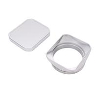 Asixxsix Square Metal Lens Hood Camera Lens Shade Fit for X100VI X100V X100F X100T X100S X70 with Matte Coating Smart Realignment Technology and Cap (Silver)
