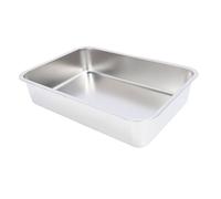 Asixxsix Stainless Steel Cat Litter Box, Rust Resistant Scratch Proof Non Stick Surface High Sides Stainless Steel Litter Box Extra Large Metal Pan with Odor Control (50 * 35 * 10cm)