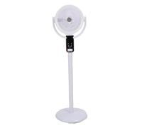 Asixxsix Standing Fan, 12 Inch Quiet Rechargeable Pedestal Fan with Remote Control for Bedroom Rome Office Camping Travel, Adjustable Height, Multi Speed Settings
