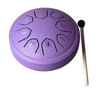Asixxsix Steel Tongue Drum, 4.5 Inch 8 Notes Hand Drum with Drumstick C Key Carbon Steel Sound Healing Instruments for Musical Education Entertainment Meditation Yoga Zen Gifts (Purple)