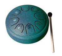 Asixxsix Steel Tongue Drum, 4.5 Inch 8 Notes Hand Drum with Drumstick C Key Carbon Steel Sound Healing Instruments for Musical Education Entertainment Meditation Yoga Zen Gifts (Green)