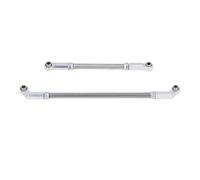 Asixxsix Steering Rod, 104mm Aluminum Alloy CNC Machined RC Steering Link Kit Adjustable Turnbuckles with 7mm Rod Joints for VP F10 1 10 Scale Car Models (Silver)