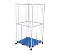 Asixxsix Stuffed Animal Storage Zoo, Extra Wide PVC Double Layer Plush Toy Organizer with Wheels and Net Bottom Large Capacity Open Storage Stuffed Animals Holder for Nursery