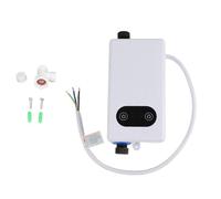 Asixxsix Tankless Water Heater, 3400W Electric Water Heater, 7.5x4x3in Mini Hot for Kitchen Bathroom Washing, Self-modulating, Overheating Protection, White