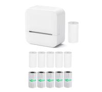 Asixxsix Thermal Shipping Label Printer, 57mm 1500mAh Portable Thermal Label Printer Wireless Maker with 6 Paper 5 Sticker Rolls for Small Business