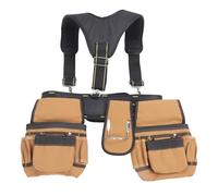 Asixxsix Tool Belt, Adjustable Waistband Detachable Pouches 1200D Oxford Cloth Carpenter Tool Belt Electrician with Metal Tape Holder for Electrician Carpenter Contractor Handyman