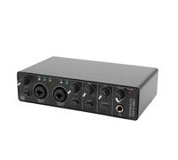 Asixxsix Type C Sound Interface, 24 Bit 192kHz USB Interface with XLR Input 48V Phantoms Power USB Interface, 2 X 6.35mm for Recording Streaming Podcasting (Black)