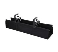 Asixxsix Under Desk Cable Management Tray 28 Inch, No Drill Clamp On Screw Fixing Oxford Fabric Cord Organizer with Built In Ties, for Home Office Desk Wire Management