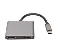 Asixxsix USB C to Dual HDMI Adapter, 4K 60HZ Dual Monitors Adapter USB C Adapter with 2 HDMI Docking Station Aluminum Portable USB C Hub Hdmi Splitter Extended Display for Laptop Mobile Phones