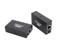 Asixxsix USB Extender, 4 Port USB 2.0 Over Ethernet Up to 120m, Plug and Play, Supports All Operating Systems with Power Adapter for PC Laptop Keyboard Mouse Webcam Security Camera (UK Plug)