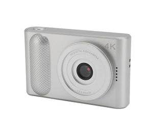 Asixxsix Vlogging Camera, 48MP Autofocus 16x Digital Zoom 2.4 Inch Screen Compact Camera Digital for Photography with Type C Charging for Travel Wedding Graduation Teens Kids (Silver)