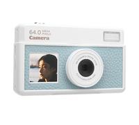 Asixxsix Vlogging Camera, 64MP 2.8 Inch Screen Anti Shake 18X Zoom 4K Digital Camera Long Battery Life Shoot Cameras with LED Fill Light for Boys Girls Teens Beginners (Light Green and White)