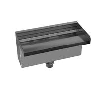 Asixxsix Waterfall Spillway, Black Stainless Steel Outdoor Fountains, Waterfalls Kit with Pipe Connector, Rectangular Water Feature Spillway for Swimming Pool, Garden Outdoor Pond (300MM)