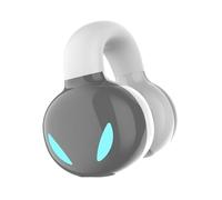 Asixxsix Wireless Bluetooth 5.3 Earhook Earphone, Open Ear Clip On Single Headset, IPX5 Sweat Proof, 8H Playtime, Touch Control, with 50mAh Rechargeable Battery for Smartphones (Grey)