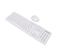 Asixxsix Wireless Keyboard and Mouse Combo, 2.4G Full Size 104 Keys Keyboard with Ergonomic Mouse, Reliable Connection Up to 33 Feet, for Computer PC Laptop Mac (White)