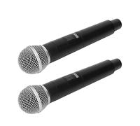 Asixxsix Wireless Microphone System, Dual Channel Stable Signal Transmission Karaoke Microphone, Handheld with 6.35 to 3.5mm Adapter for Home Karaoke Meeting Party DJ