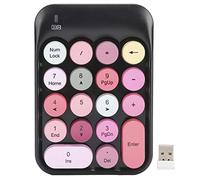 Asixxsix Wireless Number Pads, 18 Keys Numeric Keypad Numpad, 2.4GHz Wireless Financial Accounting Numeric Keyboard for Office Desktop Computer Laptops Notebook (Black)