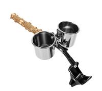 Asixxsix Wood Bird Perch Stand with Clip | Parrot Perch Stand with Stainless Steel Food and Water Cups, Clip On Portable Parrot Stand, for Cockatiel, Conure