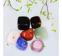 Asixxsix Yoga Energy Stones Set: 7PCS Crystal Healing Tumbled Stones for Chakras - Replenishing Energy and Drawing Off Negative Energies - Ideal for Home Decoration and Magnification